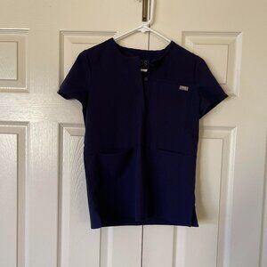 Figs XXS Lira Epaulet Navy Blue Shirt
